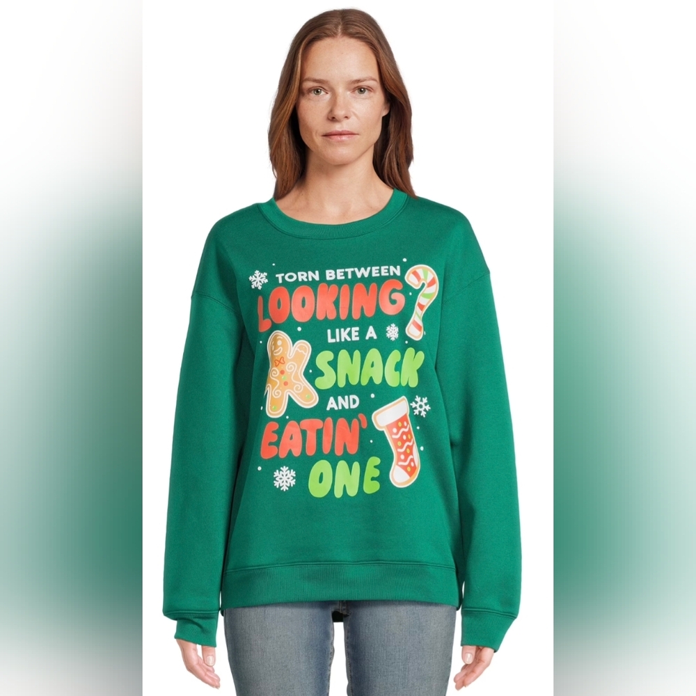 Wound Up Green TORN BETWEEN LOOKING LIKE A SNACK AND EATIN' ONE Sweatshirt